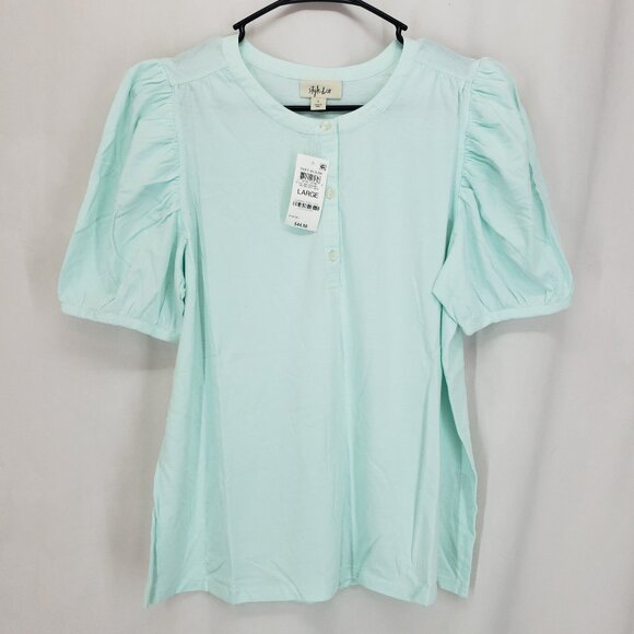 Style & Co. Tops - Style & Co Poet Blouse Large Moonlight Jade (AT)